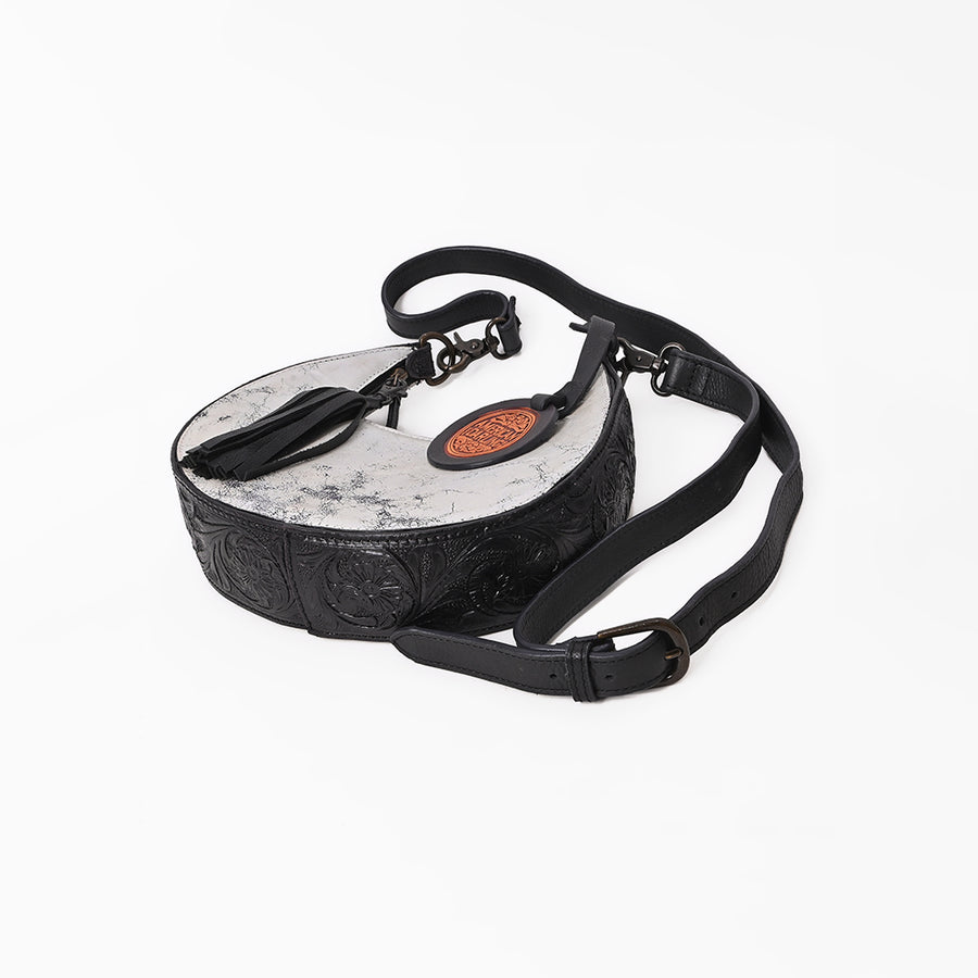 American Darling Western Leather Silver Crackle Hobo Bag