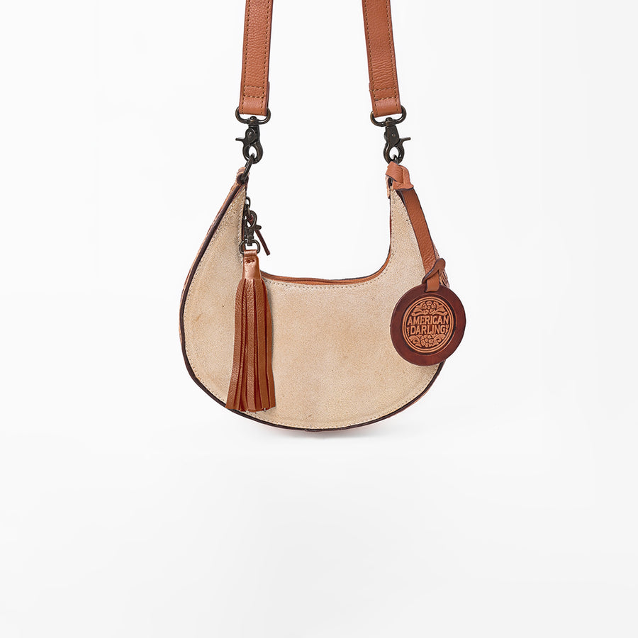 American Darling Western Leather Silver Crackle Hobo Bag