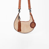 American Darling Western Leather Silver Crackle Hobo Bag