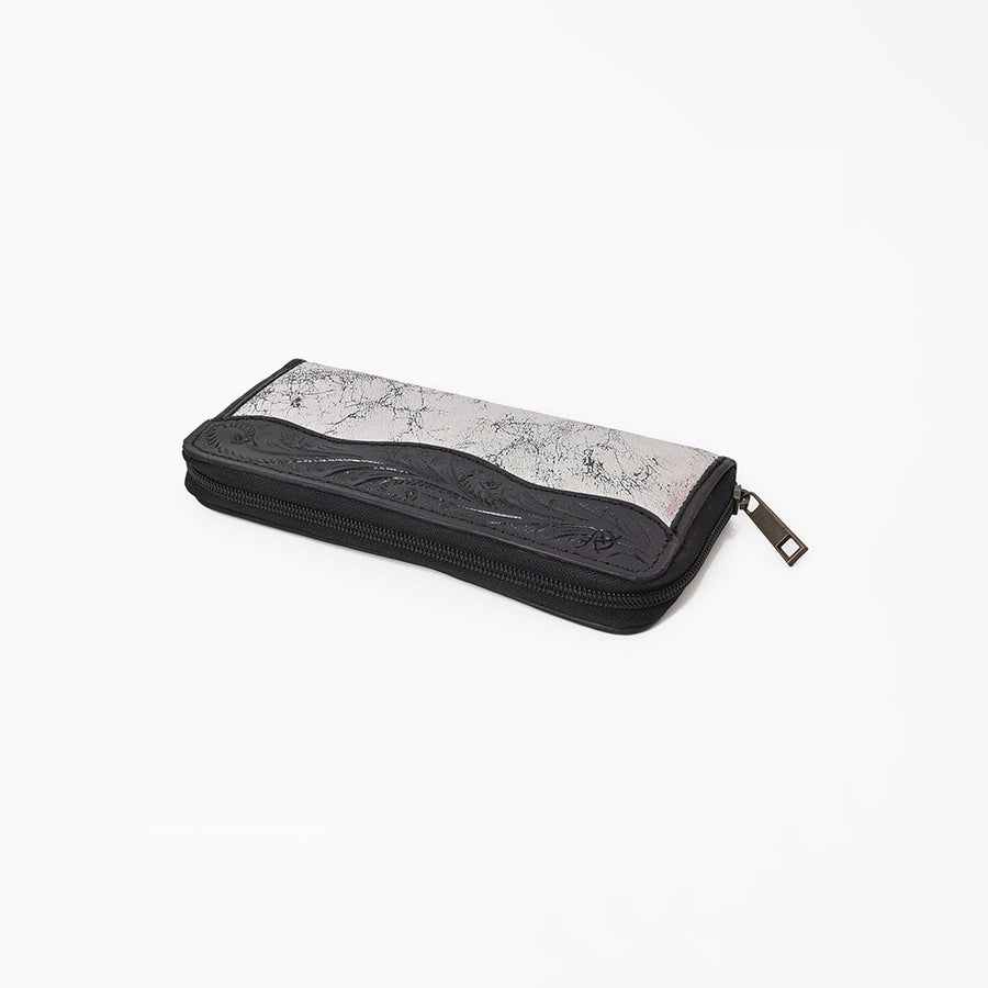 American Darling Western Women Silver Crackle Leather Wallet