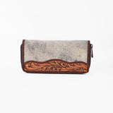 American Darling Western Women Silver Crackle Leather Wallet