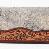 American Darling Western Women Silver Crackle Leather Wallet