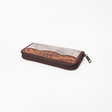 American Darling Western Women Silver Crackle Leather Wallet