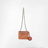 American Darling Genuine Leather Basketweave Tooled Crossbody Bag