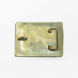 American Darling  Belt Buckle Engraved Brass Turquoise Rhinestone Scrollwork