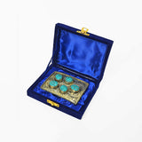 American Darling  Belt Buckle Engraved Brass Turquoise Rhinestone Scrollwork