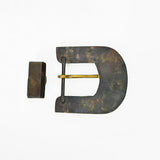 American Darling Vintage Southwest Turquoise Belt Buckle and Keeper Set – Oxidized Gunmetal Cowboy Buckle Hardware