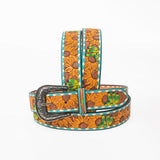 Beautifully Hand Tooled Hand Painted Genuine American Leather Belt Men and Women - Uhorse