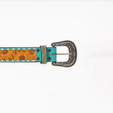 Beautifully Hand Tooled Hair-on Genuine American Leather Belt Men and Women