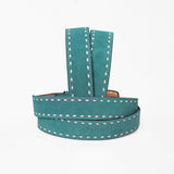 American Darling Western Turquoise Leather Belt w/Stitching