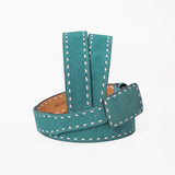 American Darling Western Turquoise Leather Belt w/Stitching