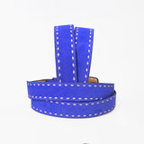 American Darling Western Royal Blue Leather Belt w/Stitching