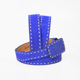 American Darling Western Royal Blue Leather Belt w/Stitching