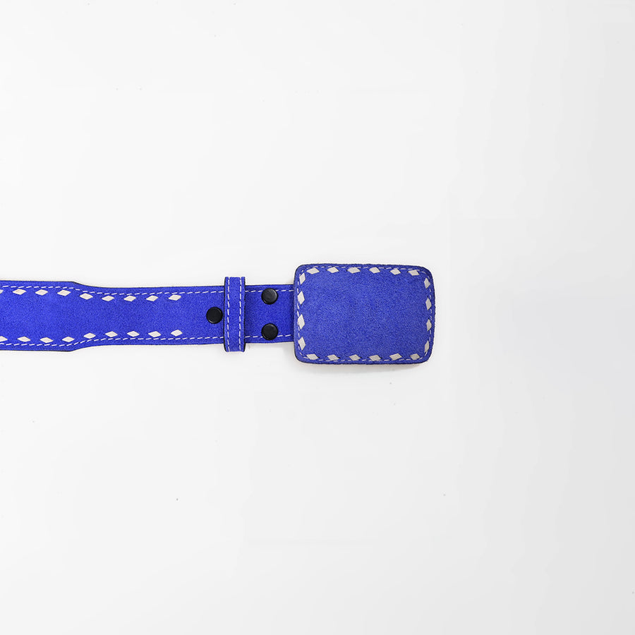 American Darling Western Royal Blue Leather Belt w/Stitching