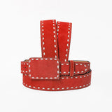 American Darling Western Red Leather Belt w/Stitching