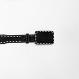 American Darling Western Black Leather Belt w/Stitching