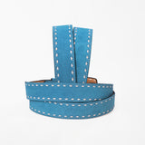 American Darling Western Blue Leather Belt w/Stitching