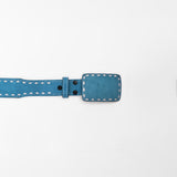American Darling Western Blue Leather Belt w/Stitching