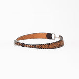 American Darling Women's Genuine Leather Belt Hand Tooled Equestrian Bit