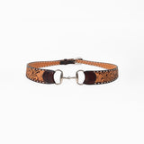 American Darling Women's Genuine Leather Belt Hand Tooled Equestrian Bit