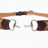 American Darling Women's Genuine Leather Belt Hand Tooled Equestrian Bit