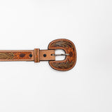 American Darling Women's Sunflower Leather Belt Hand Tooled Covered Buckle