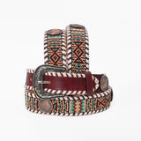 American Darling Women's Beaded Western Leather Belt Southwestern Concho