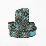 American Darling Women's Turquoise Beaded Leather Belt Western Concho