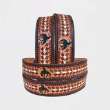 Official PRCA & NFR Licensed Collection® Bucking Bronco Genuine Leather Belt