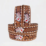 Official PRCA & NFR Licensed Collection® Brown Genuine Tooled Leather Belt