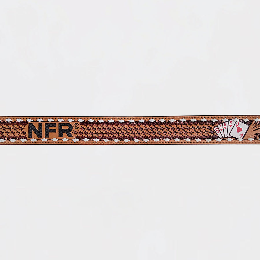 Official PRCA & NFR Licensed Collection® Brown Genuine Tooled Leather Belt