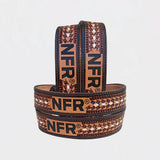 Official PRCA & NFR Licensed Collection® Western Brown Tooled Leather Belt