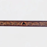 Official PRCA & NFR Licensed Collection® Dark Brown Floral Genuine Leather Belt