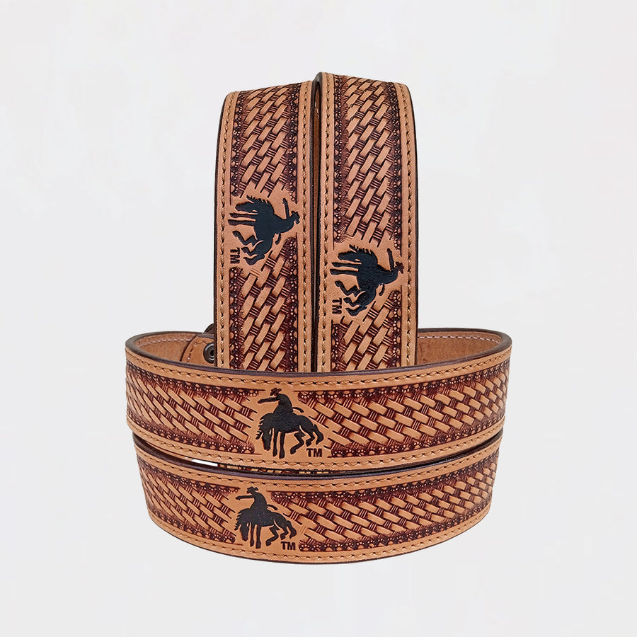 Official PRCA & NFR Licensed Collection® Natural Tan Genuine Leather Belt