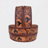 Official PRCA & NFR Licensed Collection® Bronc Rider Genuine Leather Belt