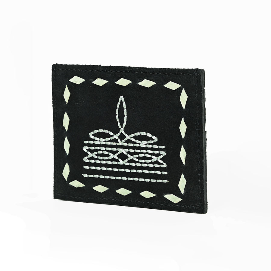 American Darling Handcrafted Genuine Leather Card Holder Wallet with Traditional Stitch Design - Uhorse