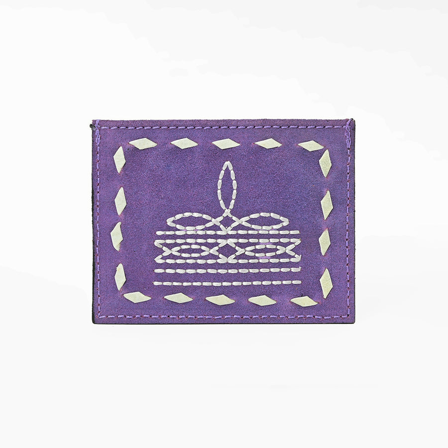 American Darling Handcrafted Genuine Leather Card Holder Wallet with Traditional Stitch Design