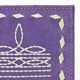 American Darling Handcrafted Genuine Leather Card Holder Wallet with Traditional Stitch Design