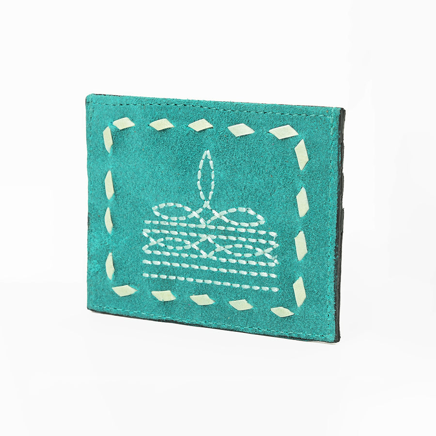 American Darling Handcrafted Genuine Leather Card Holder Wallet with Traditional Stitch Design - Uhorse