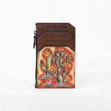 American Darling Genuine Leather Western Card Holder w/ Cactus Floral Design