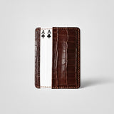 NFR Official PRCA & NFR Licensed Collection Brown Croc Embossed Leather Card Holder