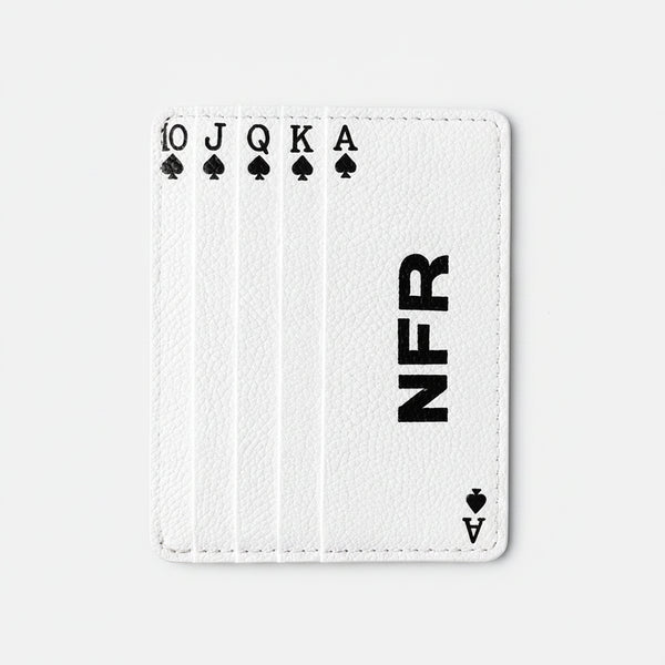 Official PRCA & NFR Licensed Collection White Leather Card Holder Royal Flush Playing Cards Wallet