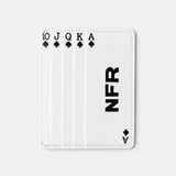 Official PRCA & NFR Licensed Collection White Leather Card Holder Royal Flush Playing Cards Wallet