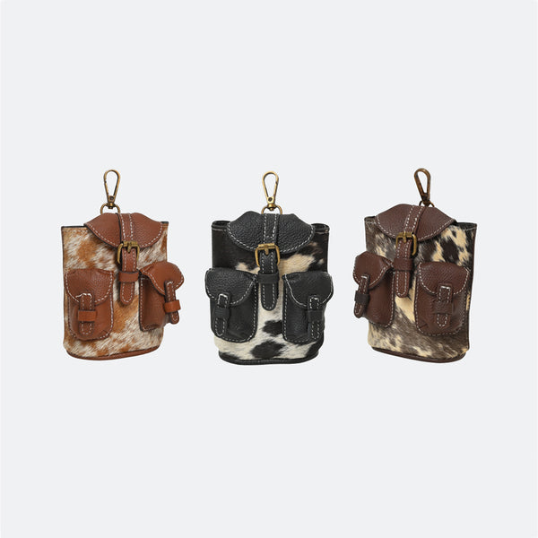 American Darling Genuine Hair-on Leather Mini Backpack Bag Charms – Assorted 1 Piece