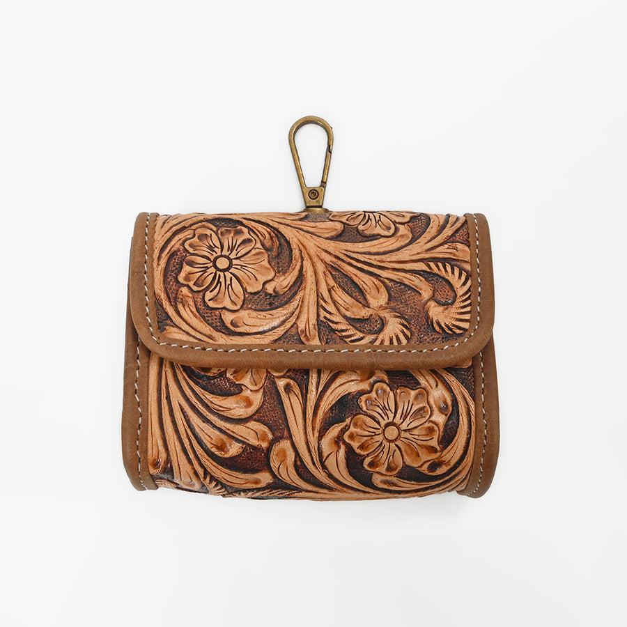 American Darling Genuine Hand Tooled Leather Mini Clutch Bag Charms