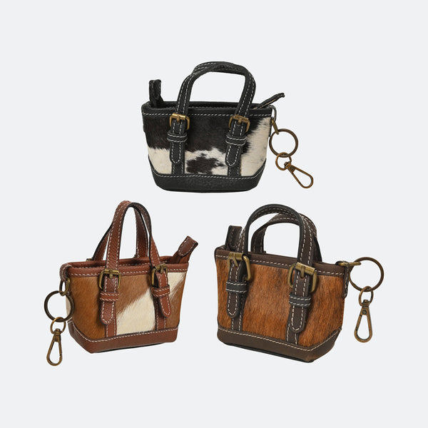 American Darling Genuine Hair-on Leather Mini Tote Bag Charms – Assorted 1 Piece