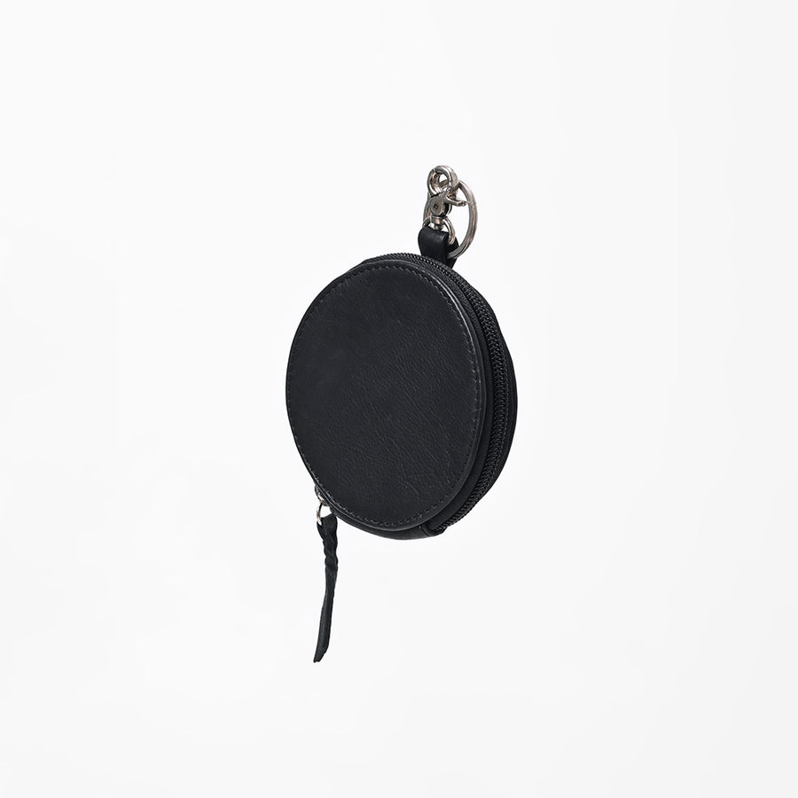 American Darling Genuine Leather Black Round Coin Purse Bag Charm