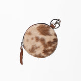 American Darling Genuine Leather Hair-On Round Coin Purse Bag Charm