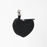 American Darling Black Leather Heart Coin Purse Bag Charm Keychain