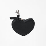 American Darling Black Leather Heart Coin Purse Bag Charm Keychain